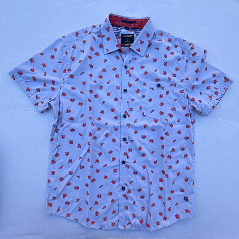 Point Zero Short Sleeve Shirt Mens Small Watermelon Print Casual Summer Novelty